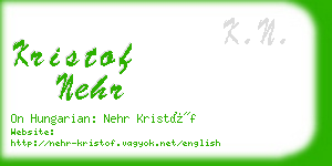 kristof nehr business card